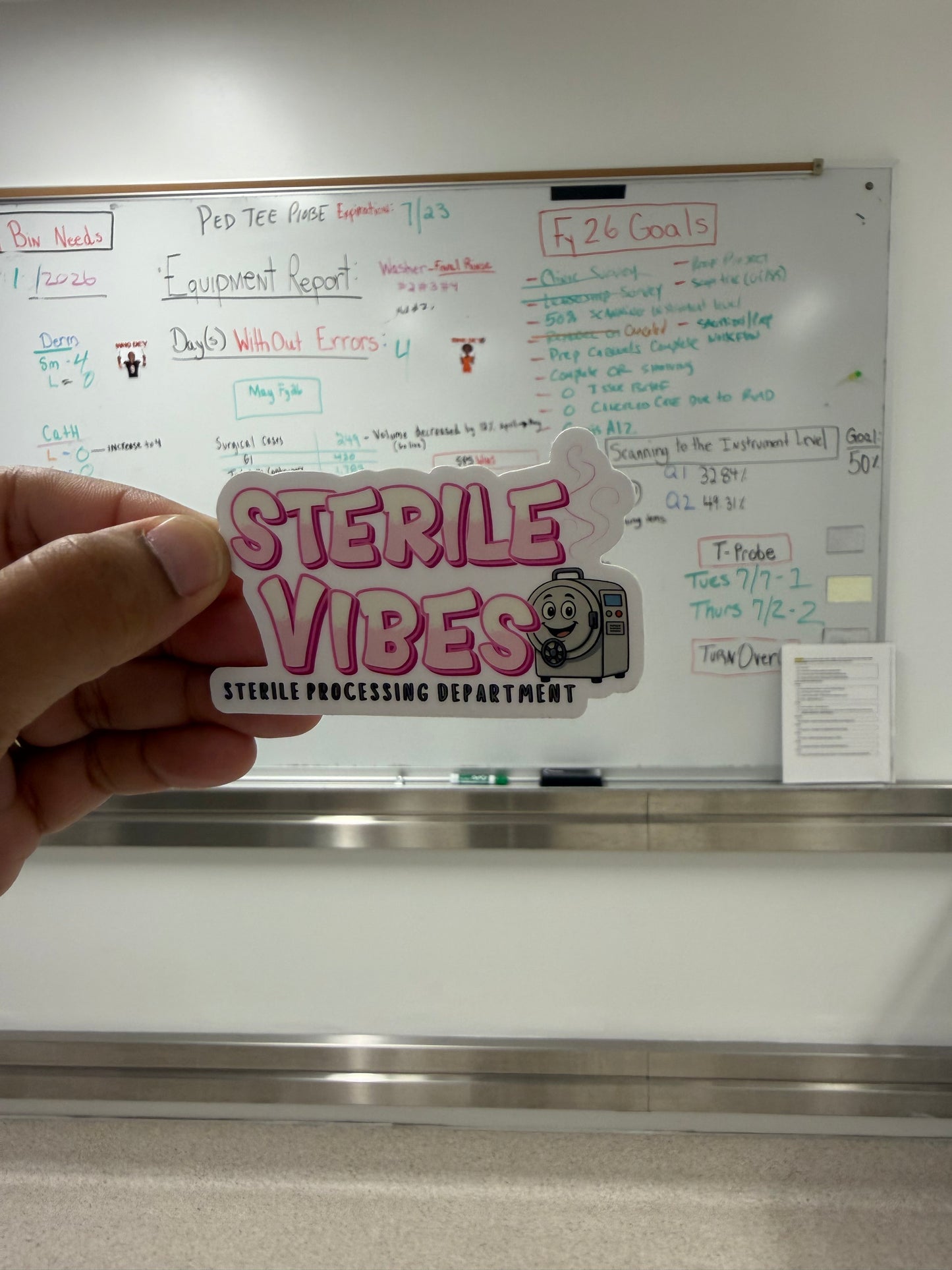 Sterile Processing Sticker Bundle + Mini Acrylic Pin| 4 SPD Stickers & 1 Mystery Mini Acrylic Pin | CSSD Gift | SPD Accessories