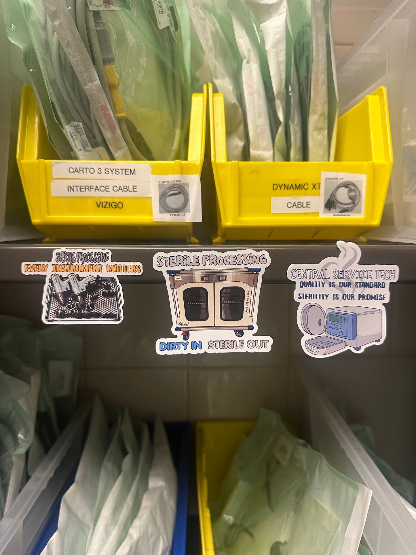 SPD Acrylic Pin & Magnet Bundle | 1 Pin + 3 Magnets | CRCST Gift | Sterile Processing Tech Accessories