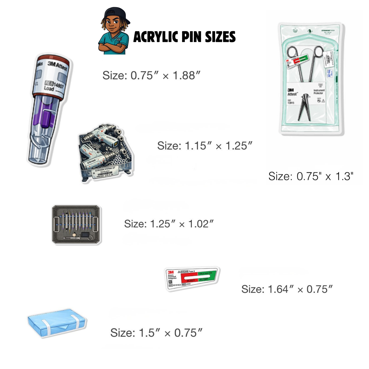 SPD Team Gift Pack | Build your own 10- Pin Bundle | spd Week appreciation | Thank you, sterile processing | Crcst Gift | Central service