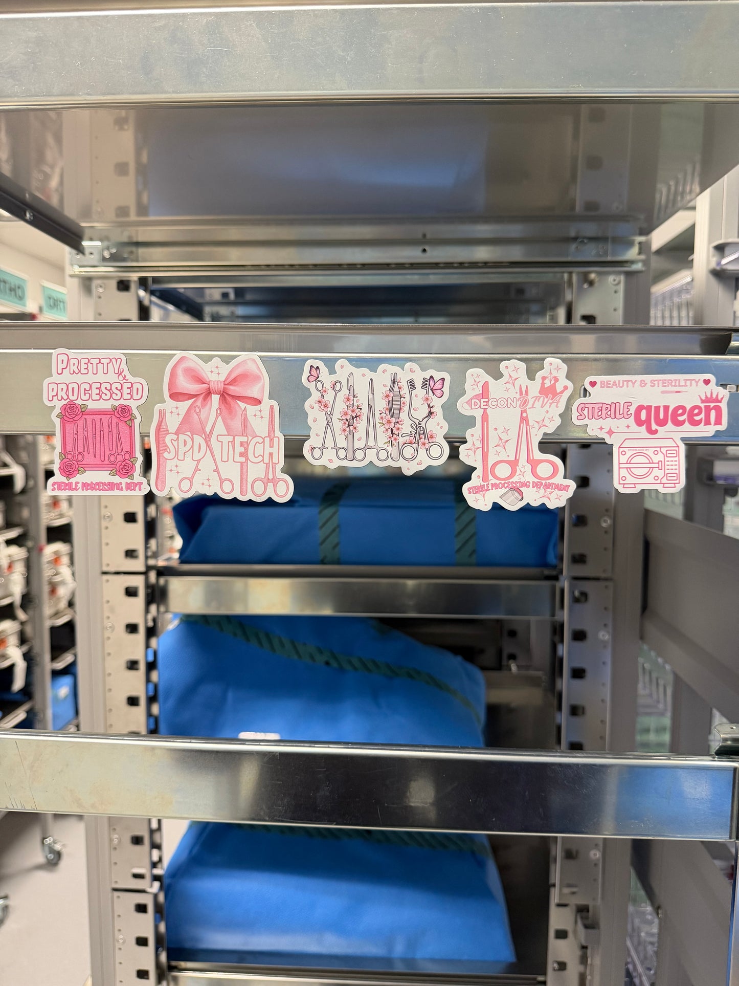SPD  Diva Magnet Bundle | 5 Sterile Processing Magnets | Pink | Crcst gift | Spd Week | 1 Mystery Acrylic Pin | Decorative Magnets
