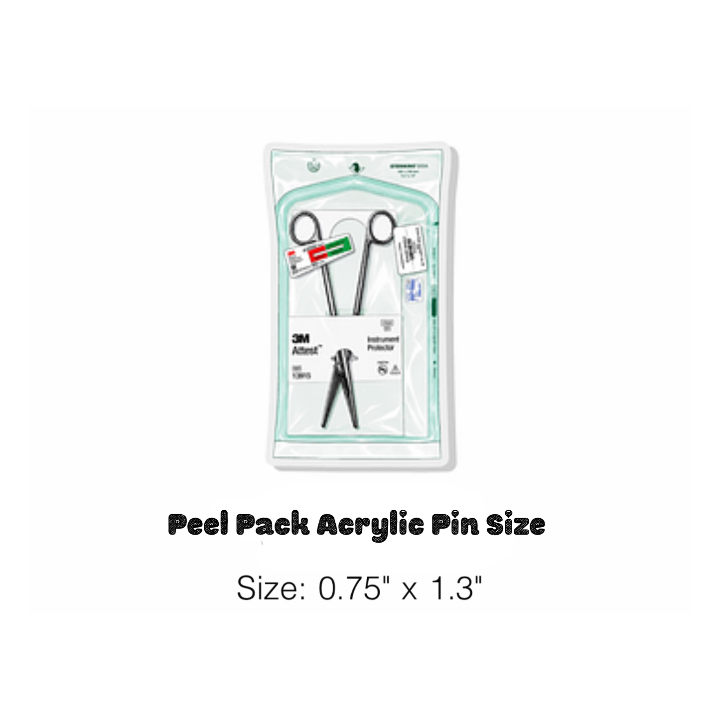 Sterile Processing 2 Acrylic Pin Bundle| 1 Peel Pack + 1 Bio |Central Sterile Tech Gift | SPD Appreciation Set