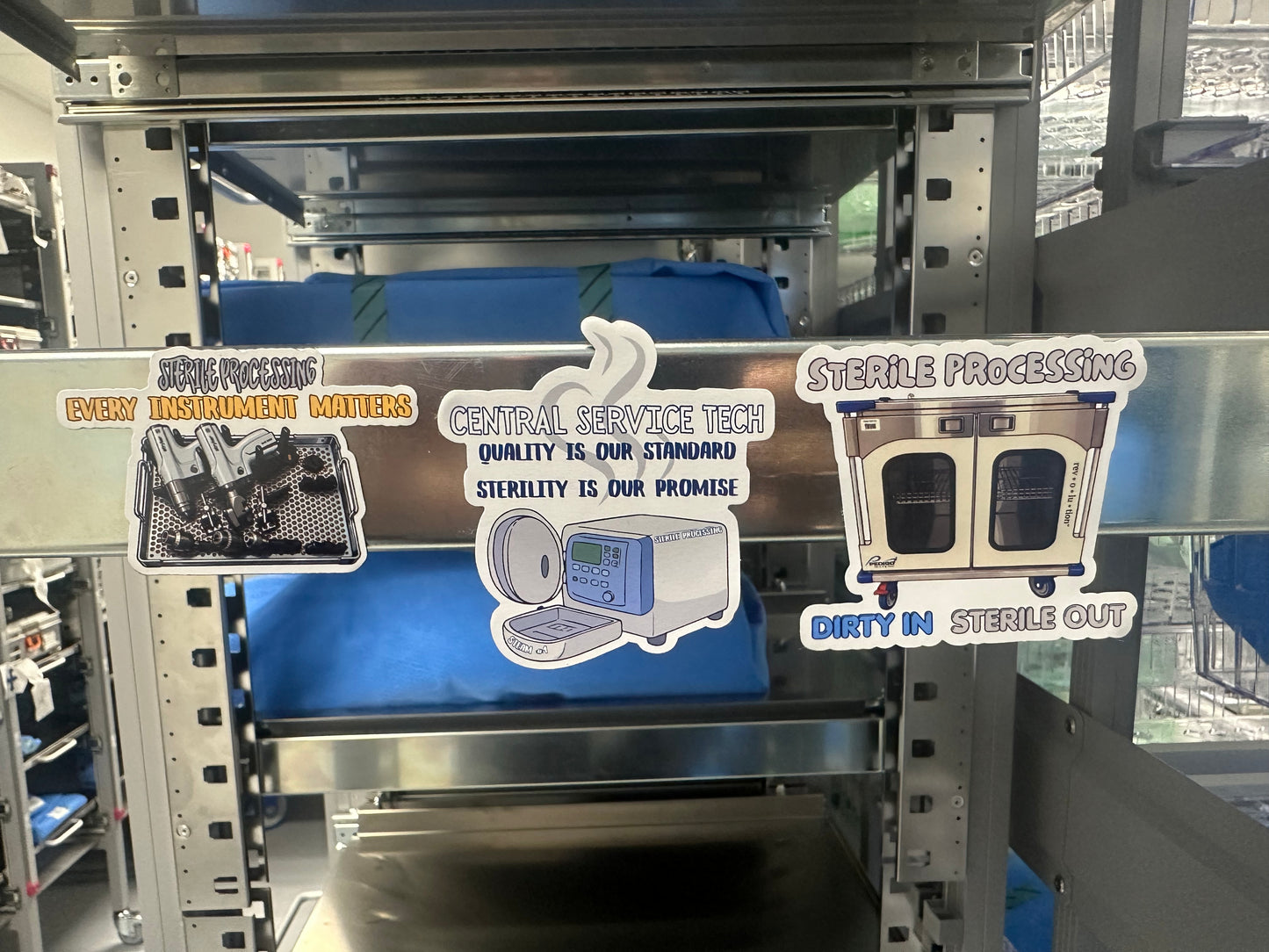 SPD Acrylic Pin & Magnet Bundle | 1 Pin + 3 Magnets | CRCST Gift | Sterile Processing Tech Accessories
