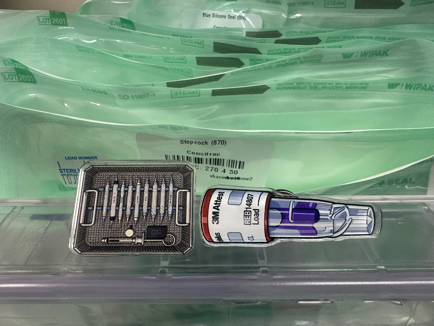 Sterile Processing Acrylic Pin | 2 Pin Bundle | SPD Week | BI Indicator and Surgical Tray
